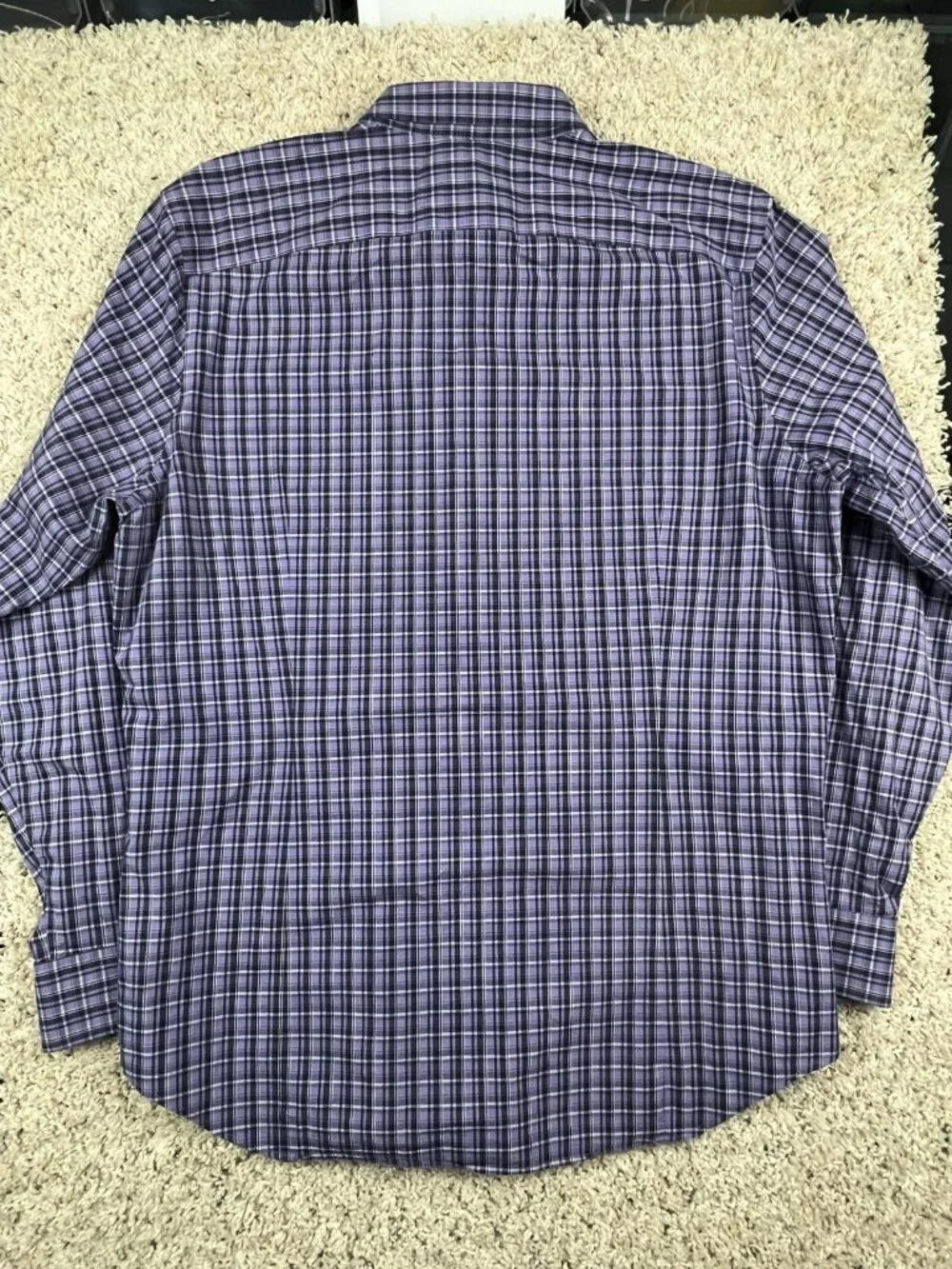 Banana Republic Mens Button Up Shirt Size Large Slim Fit Plaid Lavender Purple